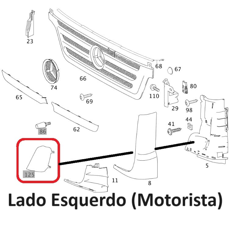 Acabamento Do Pisca Esquerdo Atego 1419 1719 2426 A9588840422 Original