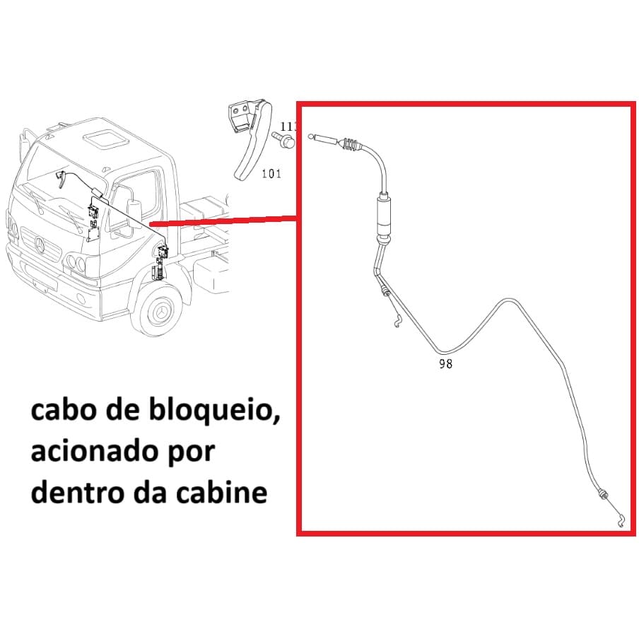Cabo De Bloqueio Cabine Accelo 1017 1317 A9793170118 Original