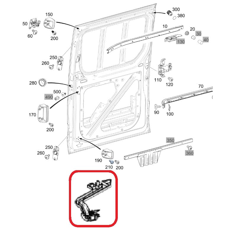 Guia Da Porta Lateral Da Sprinter 415 515 313 311 A0007630147 Original