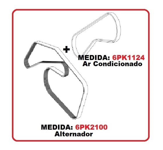 Correia Alternador + Correia Ar Condicionado Sprinter 516