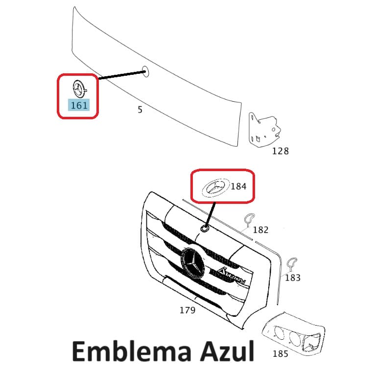 Emblema Capo Mercedes-Benz Azul A6938100018 Original