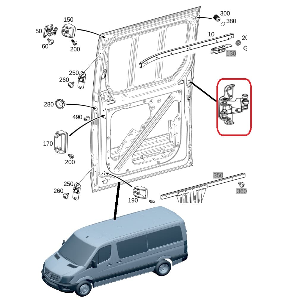 Guia Da Porta Central Da Sprinter 314 A9107630100 Original