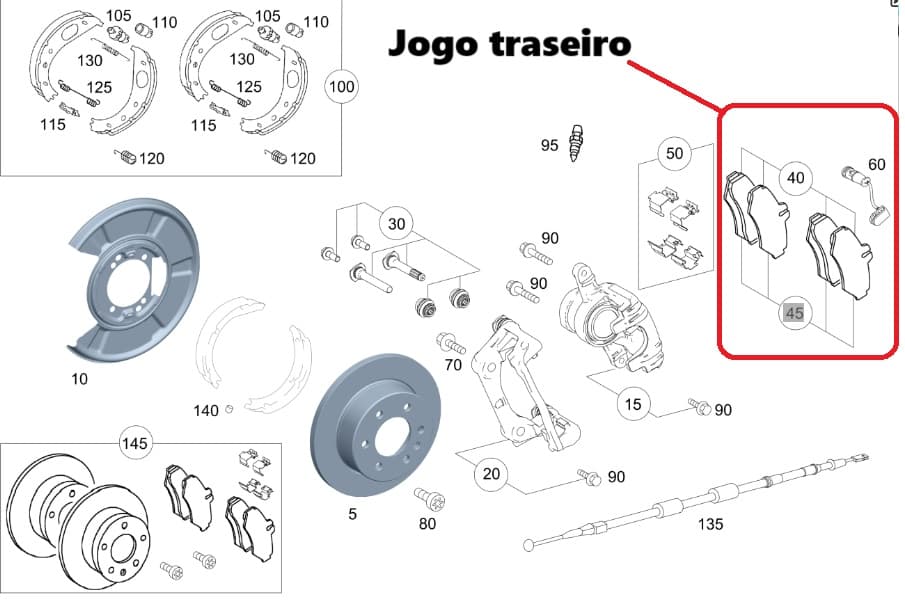 Pastilha Freio Traseira Sprinter 515 A0064204520 Original
