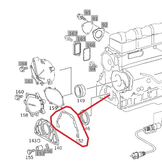 Junta Da Tampa De Distribuição Do Actros 2546 2548 2651 A4600110180 Original