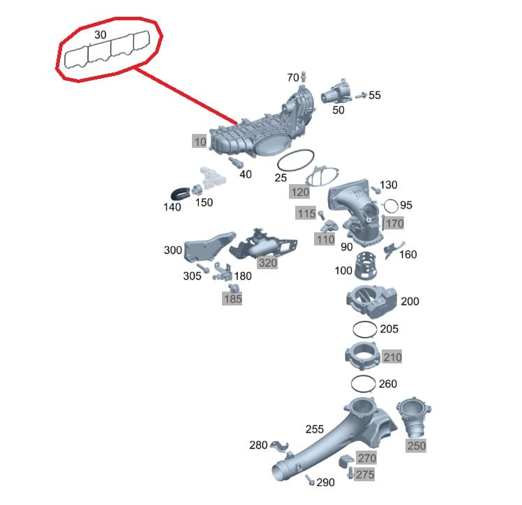 Junta Do Coletor De Admissão Da Sprinter 516 A6510910060 Original
