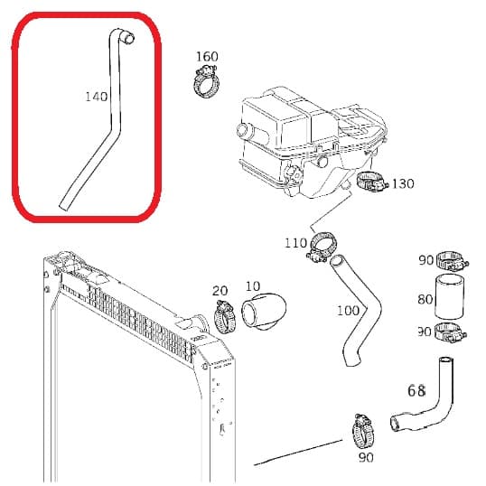 Mangueira Do Reservatório Da Água Actros 2651 2646 A9305060435 Original