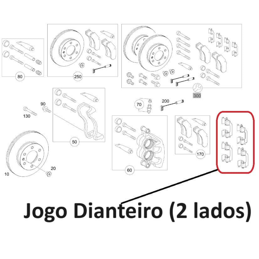 Trava Da Pastilha De Freio Da Sprinter 311 313 415 515 A0014211191 Original