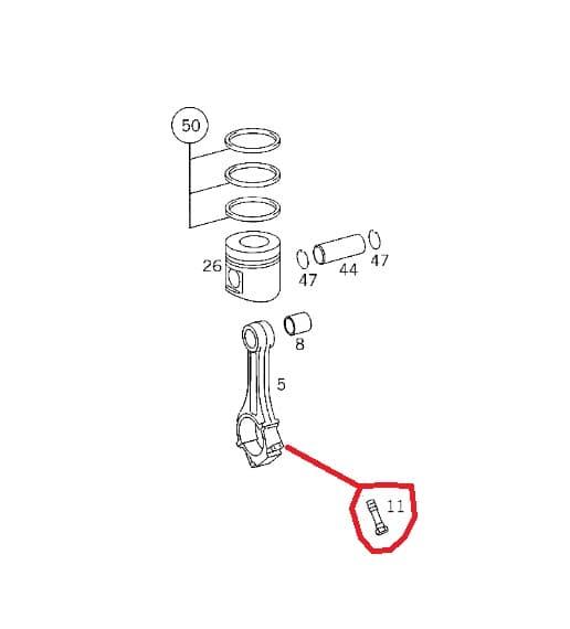 Parafuso De Biela Do Motor 366A 366LA 352A A9060380171 Original