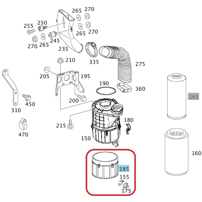 Tampa Do Filtro De Ar Motor Axor 2041 2036 2035 2030 A0010944603 Original