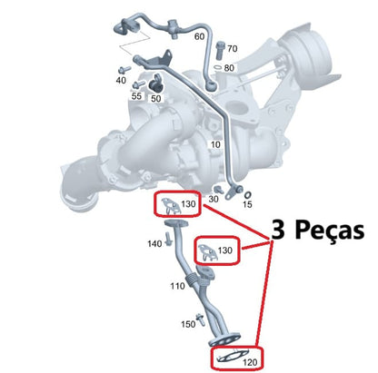 3 Juntas Do Tubo Retorno Da Turbina Sprinter 416 516 314 A6510960400 Original