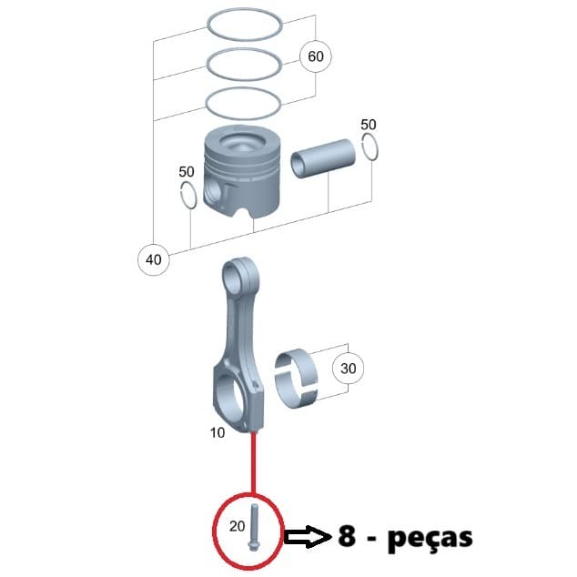 8 Parafusos De Biela Da Sprinter 515 A1120380071 Original