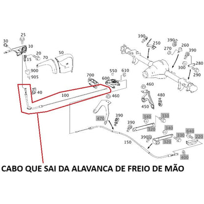 Cabo Da Alavanca Do Freio De Mão Da Sprinter 415 A9064205185 Original