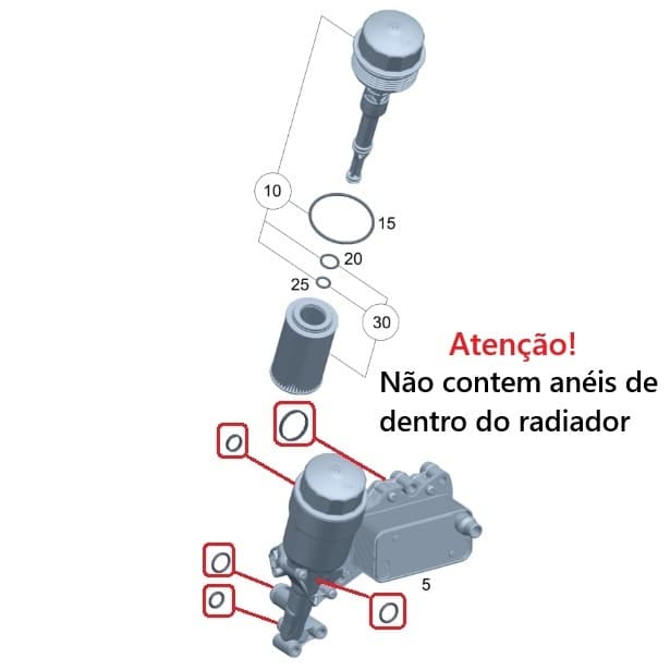 Jogo Junta Carcaça Filtro Lubrificante Sprinter 416 516 314 A6511840880 Original