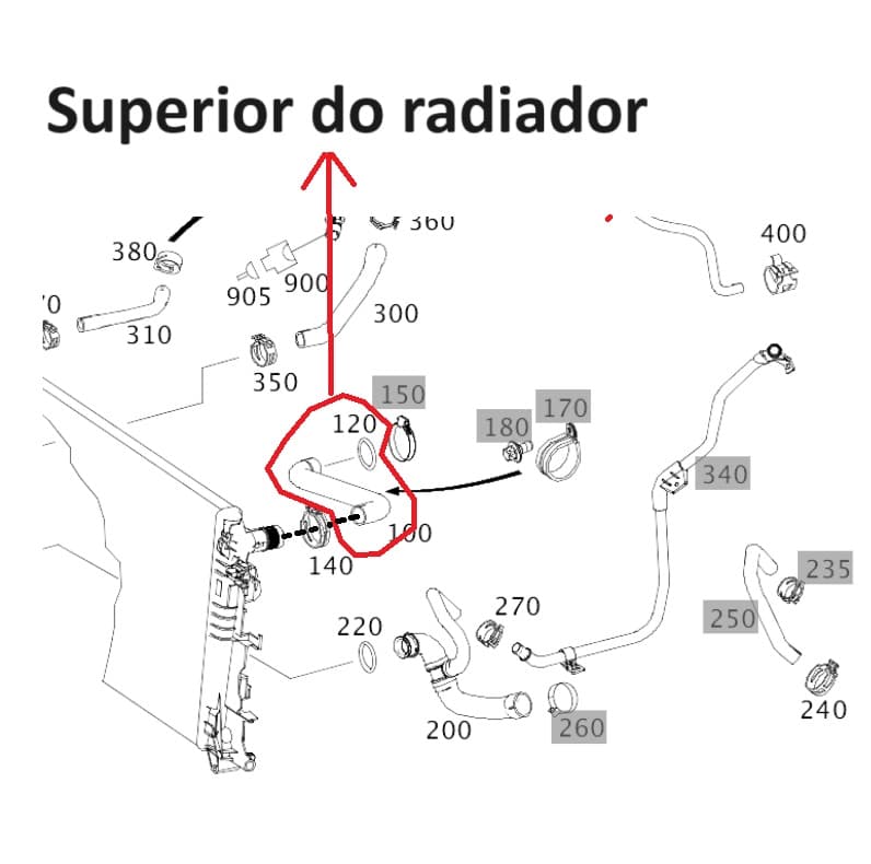 Mangueira Superior Do Radiador Da Sprinter 415 A9065012982 Original
