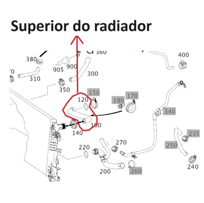 Mangueira Superior Do Radiador Da Sprinter 415 A9065012982 Original