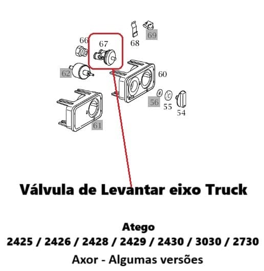 Válvula De Elevar Truck Atego 2425 2426 2428 2429 3030 2730 A9584290044 Original